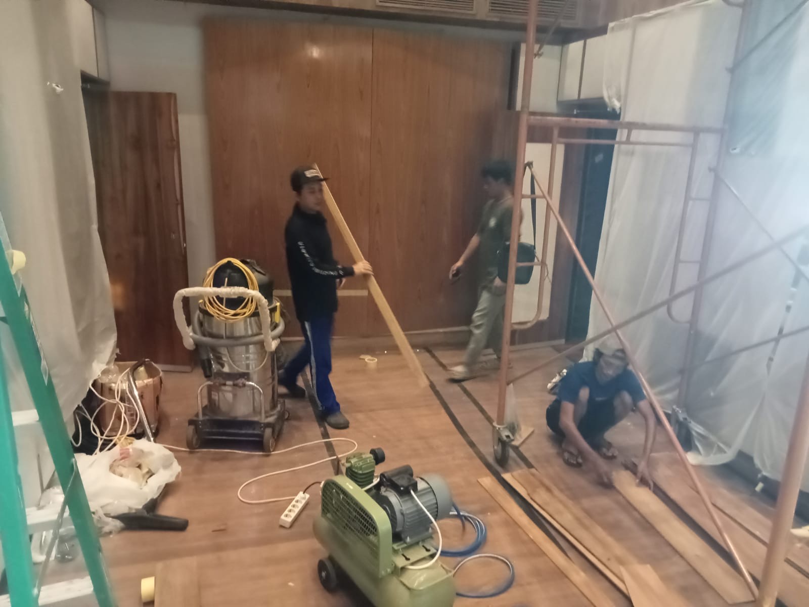 Professional recording studio construction phase - Acoustic isolation room-in-room design by Brandt Audio